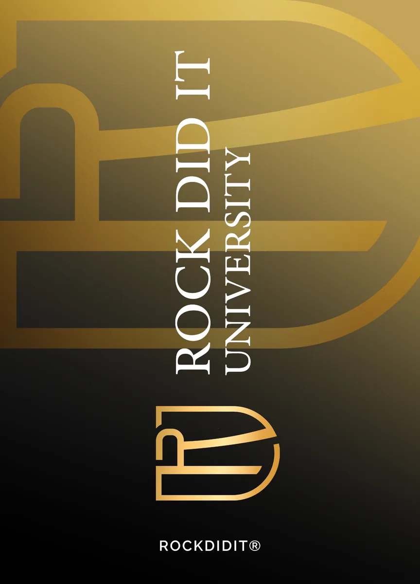 ROCK DID IT University gold brand mark