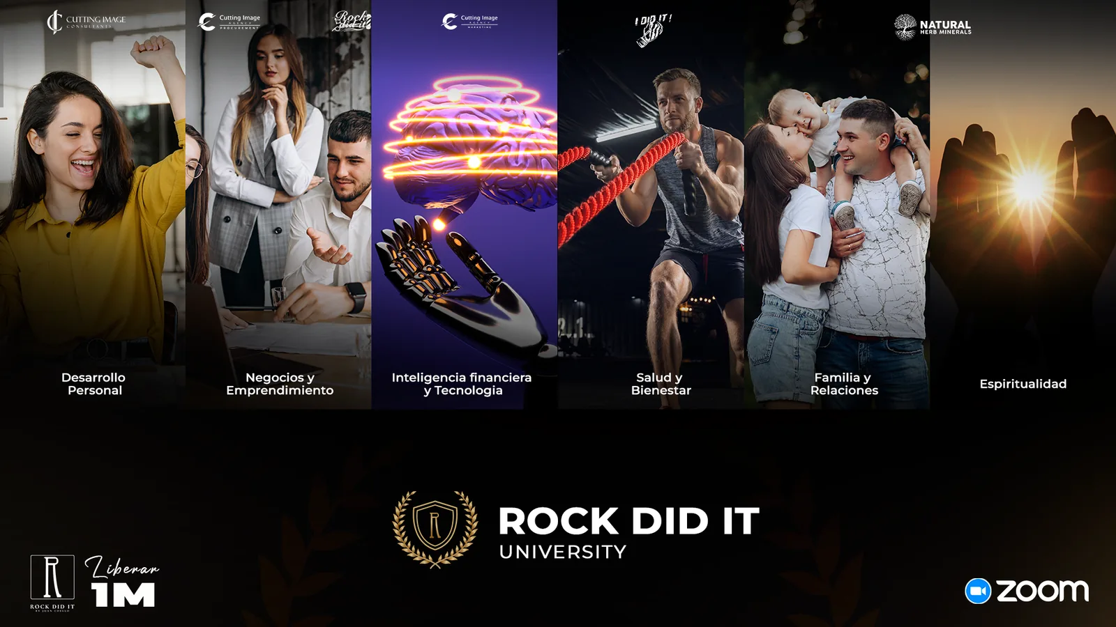 ROCK DID IT University ecosystem covering personal development, business, technology, health, family and spirituality